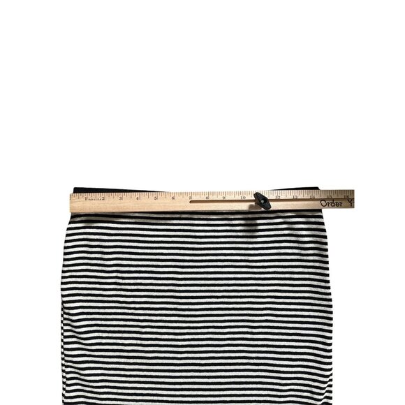 Gap Womens Maxi Skirt S Striped Black White 100% Cotton Side Slits Casual Work - Picture 6 of 7